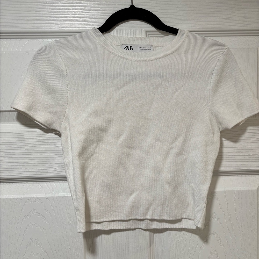 Zara Classic White Knit Tee